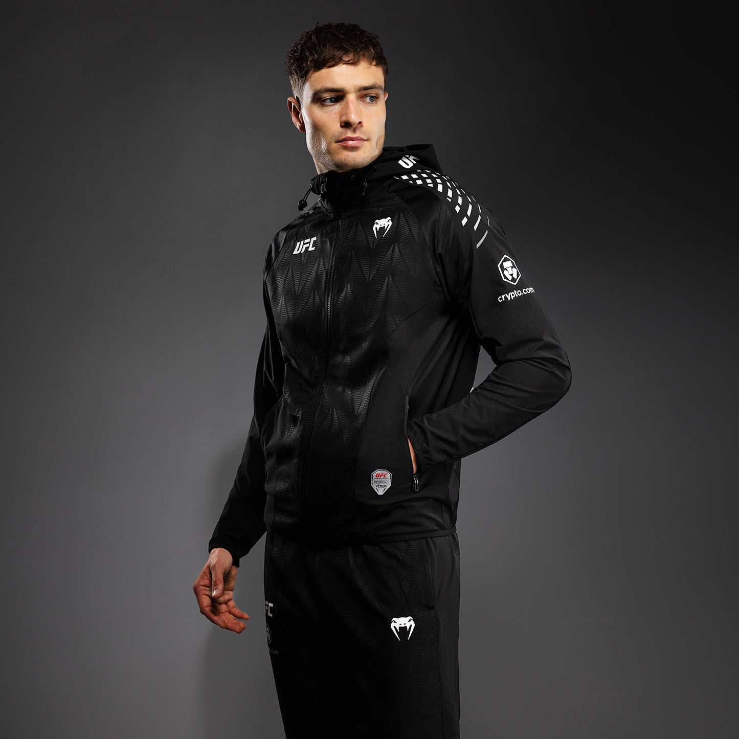 Sweat à capuche Walkout Homme Personnalisé UFC Zenith by Venum Authentic Fight Night - Noir