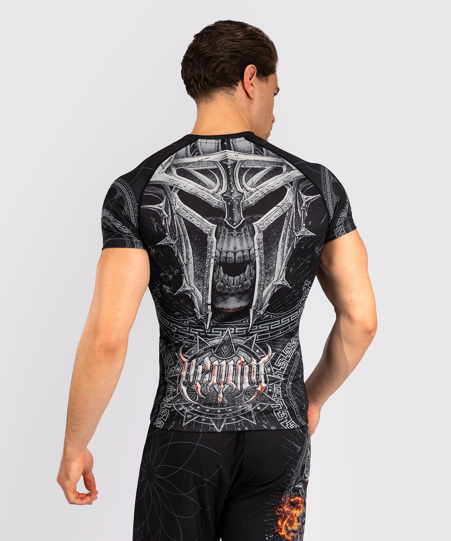 Rashguard à Manches Courtes pour Hommes Venum Gladiator 5.0 - Noir/Argent - product-type_T-Shirts de Compression