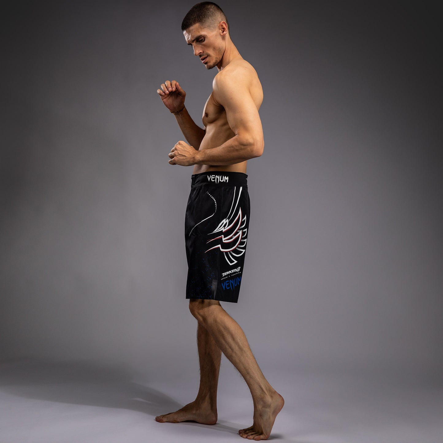 Short de combat Venum x TEKKEN 8 - Jin Kazama - Bleu/Noir/Blanc - product-type_Shorts de MMA