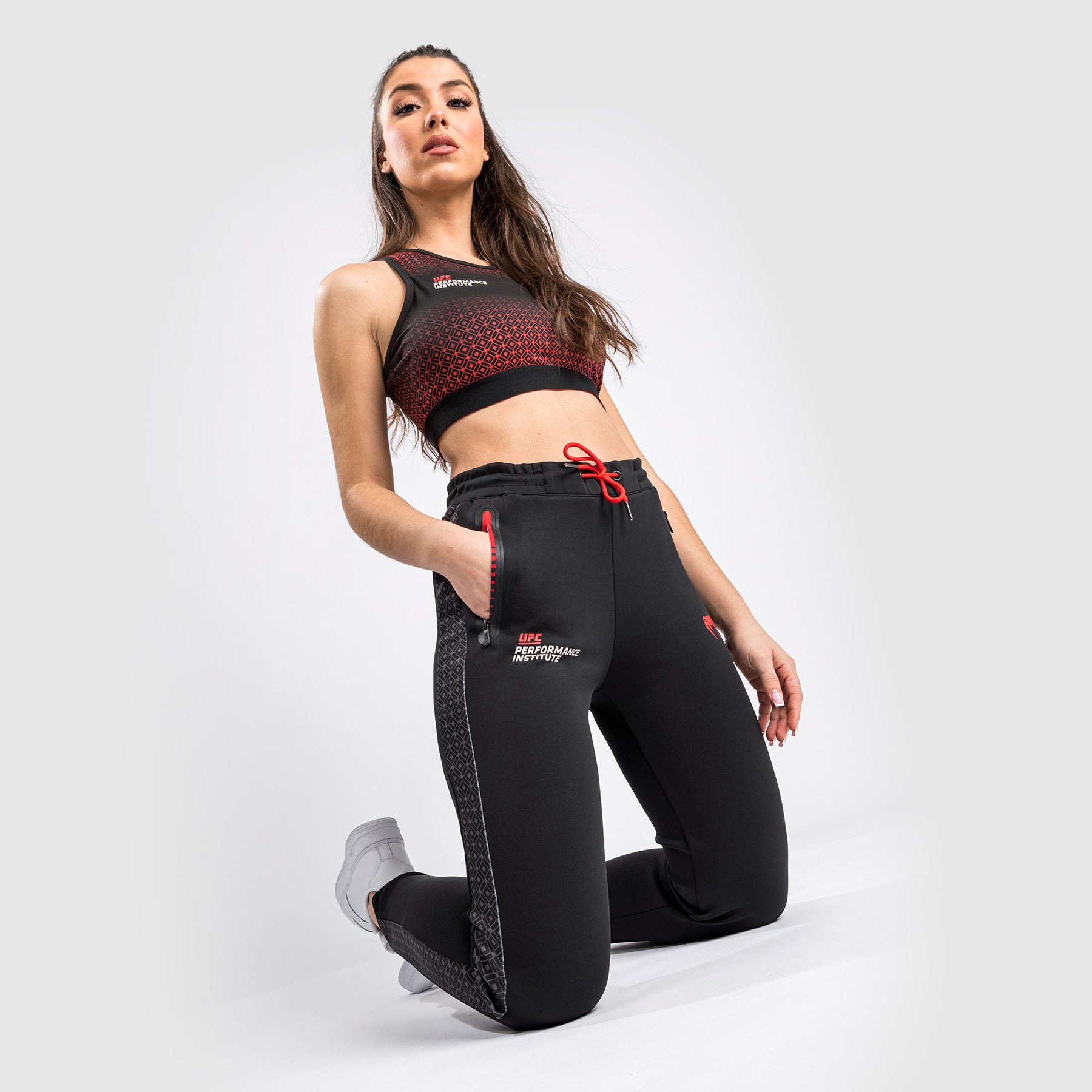 Pantalon de jogging UFC Venum Performance Institute - Pour Femmes - Noir/Rouge - product-type_Pantalons de jogging