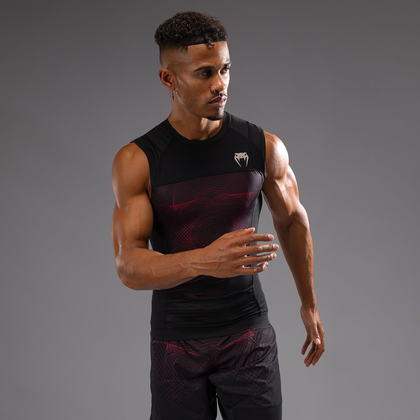 Rashguard sans Manches Venum G-Fit Air pour Hommes - Noir Profond/Rouge Feu - product-type_T-Shirts de Compression