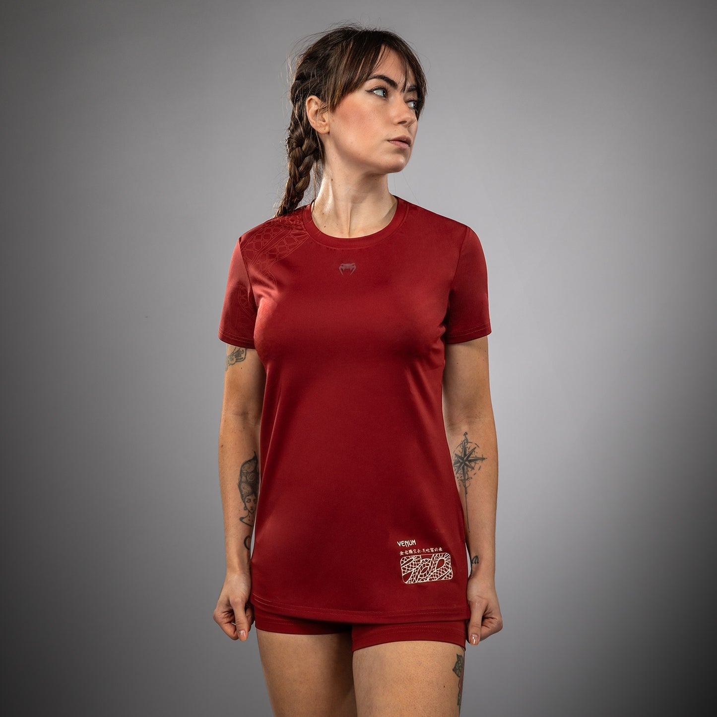 T-shirt Dry-Tech pour Femmes Venum Serpenti – Bordeaux/Ivoire - product-type_T-Shirts Dry Tech