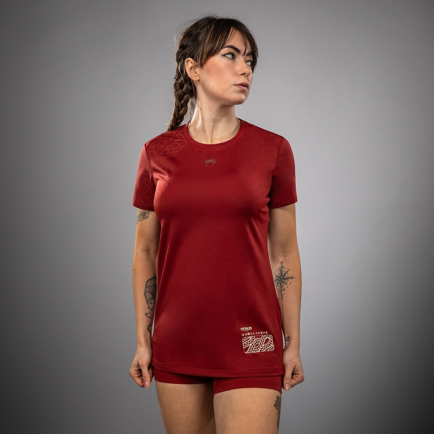 T-shirt Dry-Tech pour Femmes Venum Serpenti – Bordeaux/Ivoire - product-type_T-Shirts Dry Tech