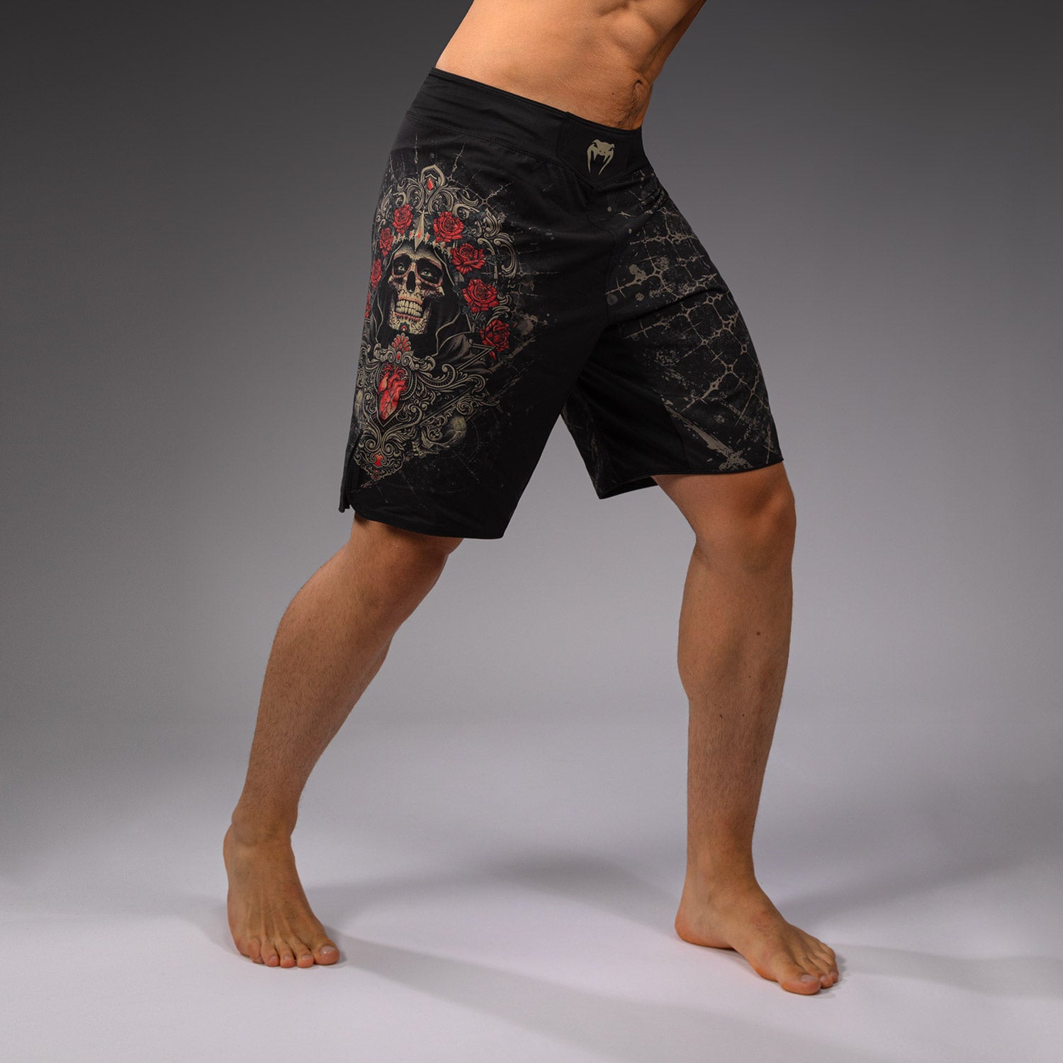 Short de Combat pour Hommes Venum Santa Muerte 5.0 - Noir Profond/Or - product-type_Shorts de MMA