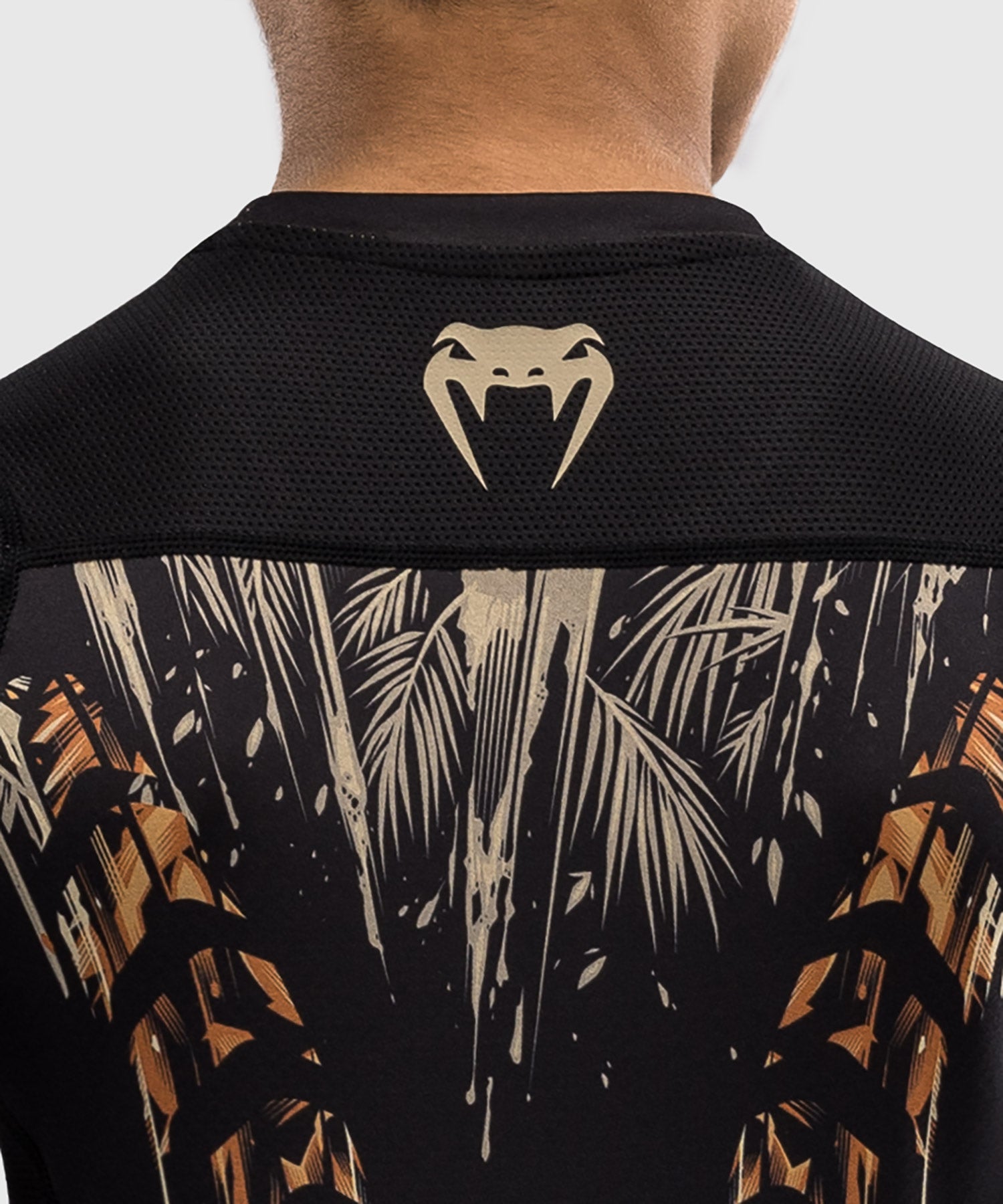 Rashguard à Manches Courtes Venum Tiger pour Enfants - Noir/Orange Néon - product-type_T-Shirts de Compression