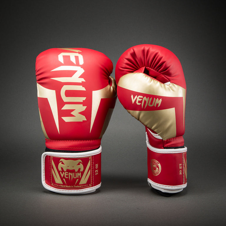 Gants De Boxe Venum Elite Evo – 14 Oz, Microfibre Japonaise, Mousse 4 Couches – Marine/noir/rouge