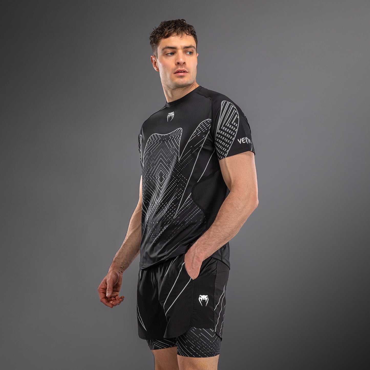 T-shirt Dry Tech Venum Midnight Fury – Noir/Gris/Argent