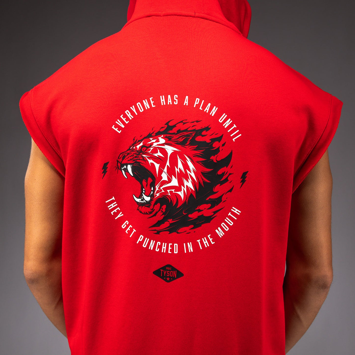 Sweat à capuche sans manches Venum x Mike Tyson Tiger - Rouge Intense/Noir Profond