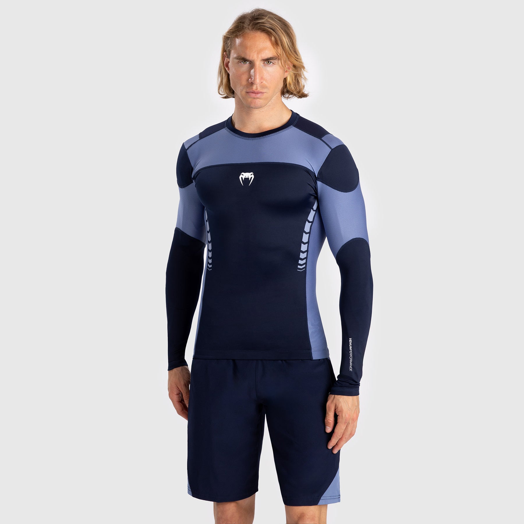 Rashguard À Manches Longues pour Hommes Venum Tempest - Bleu Marine/Bleu - product-type_T-Shirts de Compression