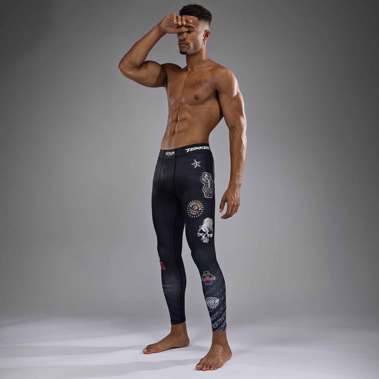 Pantalon de compression Venum x TEKKEN 8 - Paul Phoenix - Noir/Bleu - product-type_Pantalons de Compression