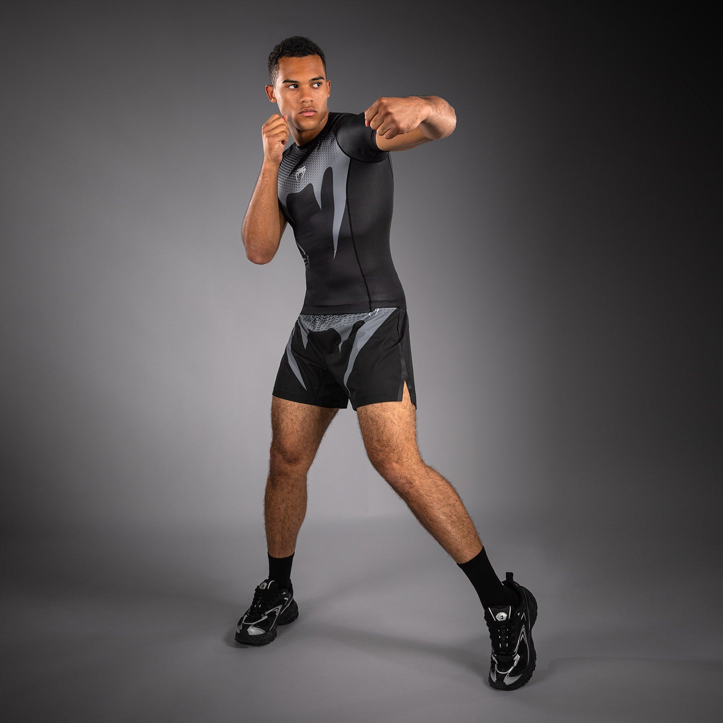 Rashguard Venum No Gi - Noir/Gris Argenté