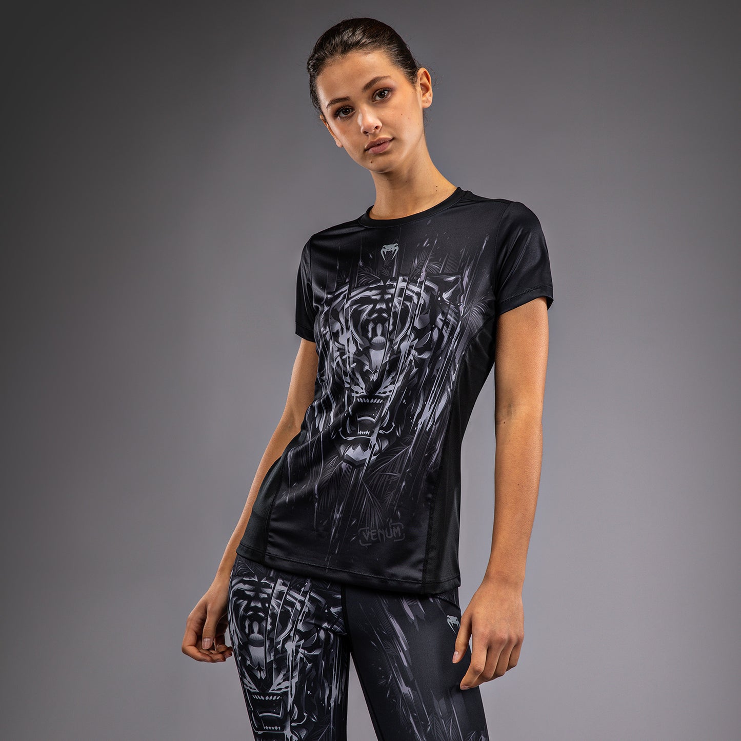 T-Shirt Dry-Tech Venum Tiger pour Femmes - Noir/Argent - product-type_T-Shirts Dry Tech