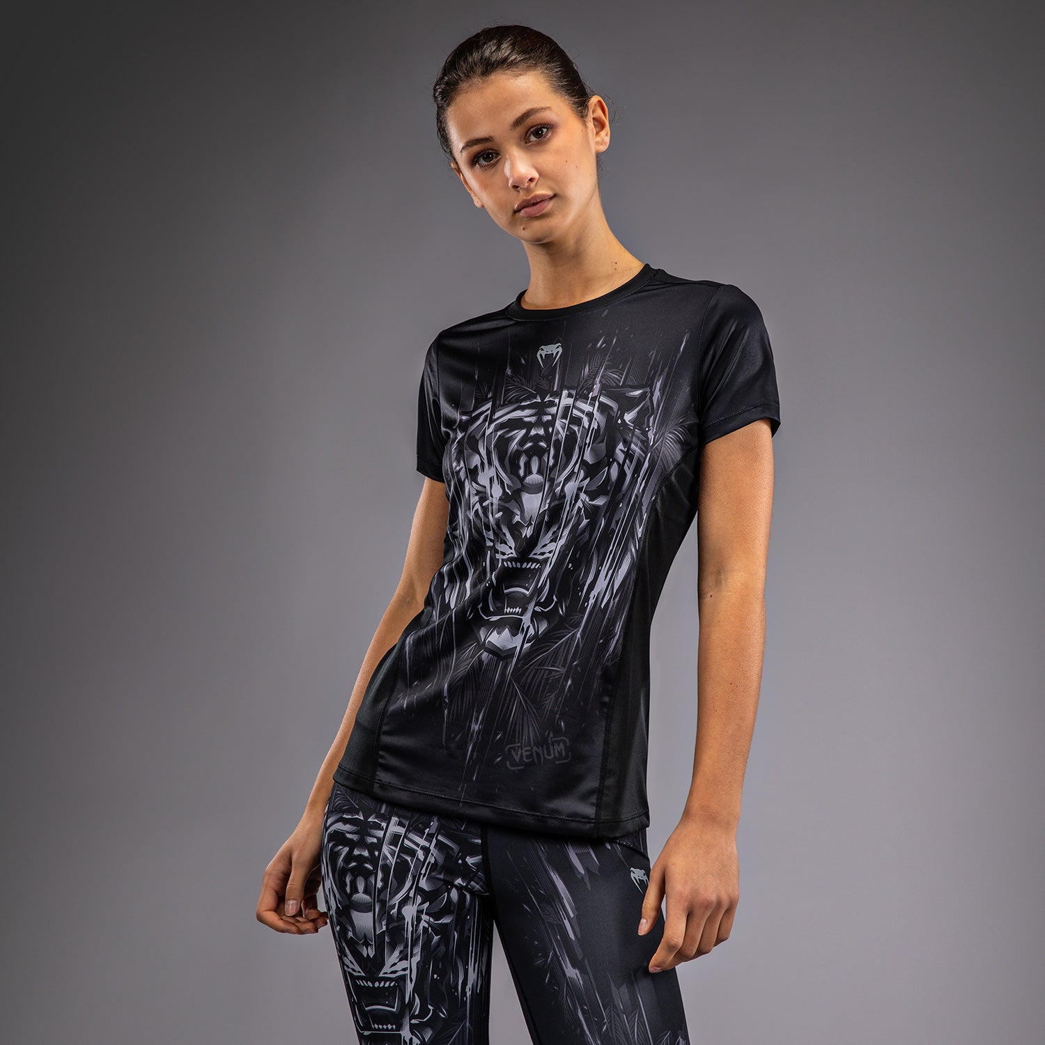 T-Shirt Dry-Tech Venum Tiger pour Femmes - Noir/Argent - product-type_T-Shirts Dry Tech