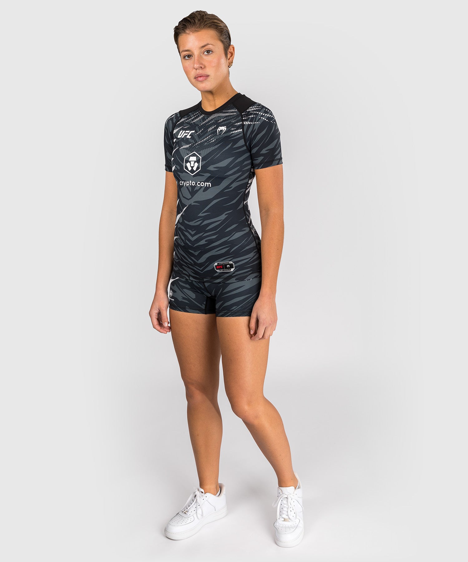 Rashguard Performance à Manches Courtes pour Femmes UFC Fusion by Venum Authentic Fight Night - Noir - product-type_T-Shirts de Compression