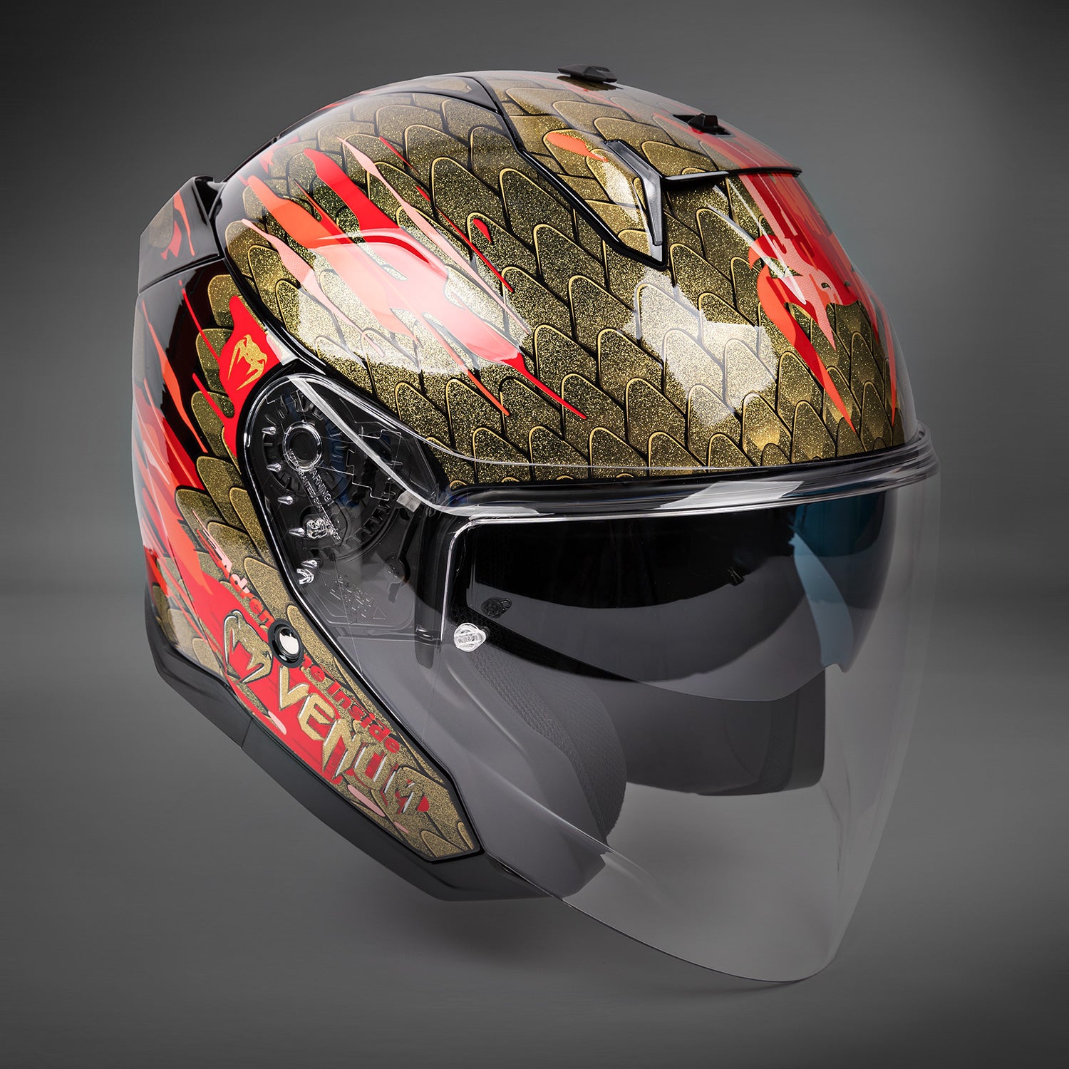 Casque de moto Venum x Shark SKWAL i3 JET - Rouge/Or - product-type_Casque de Moto