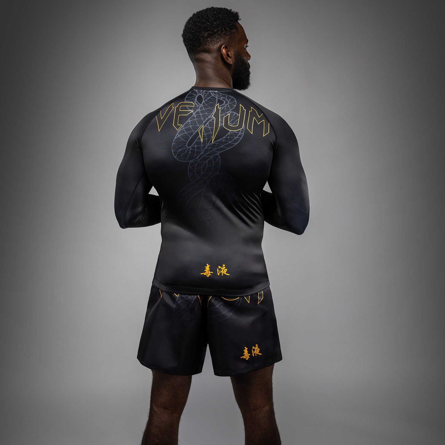 Rashguard Manches Longues Venum Serpenti – Noir/Argent/Or - product-type_T-Shirts de Compression