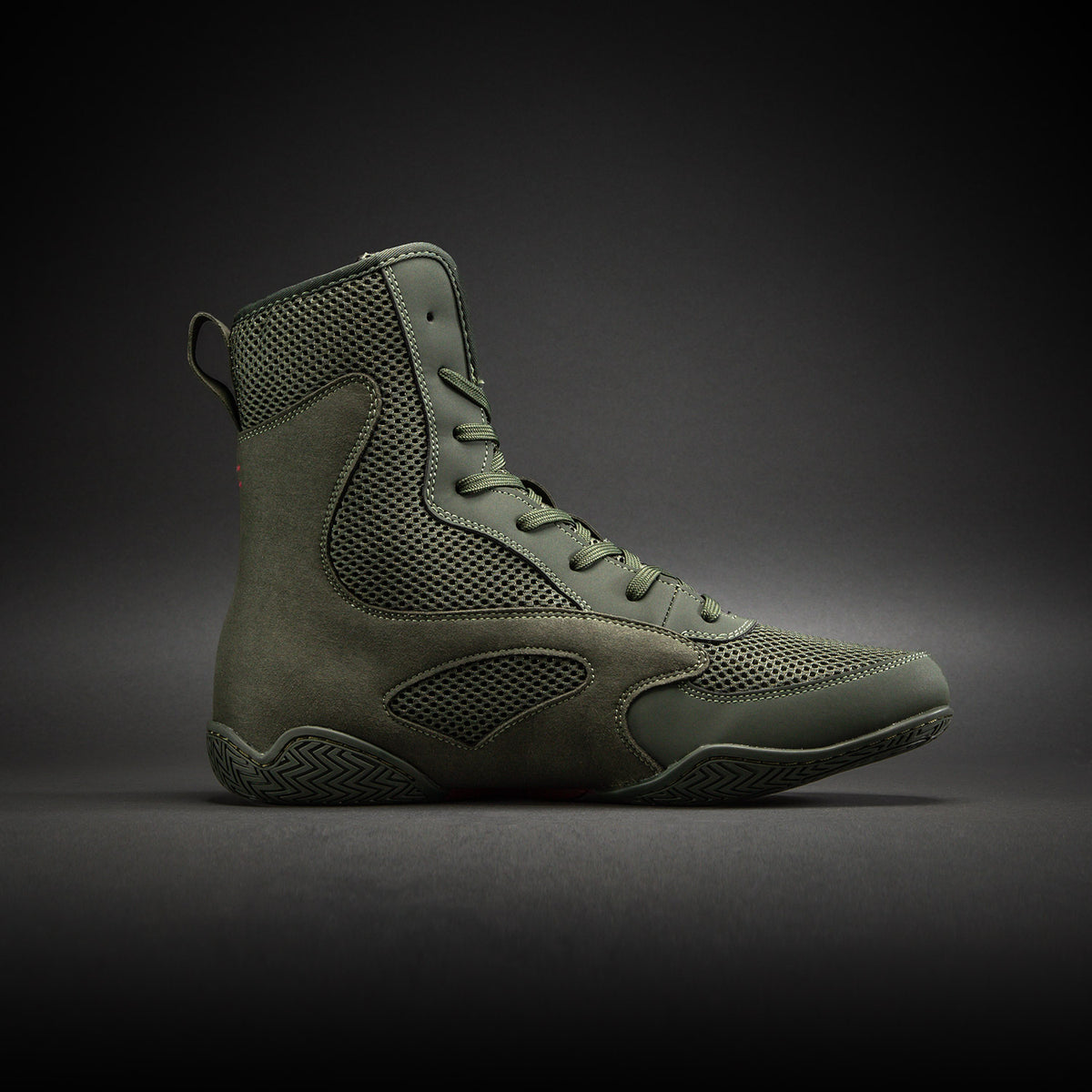Chaussures de boxe Venum Contender - Kaki/Rouge