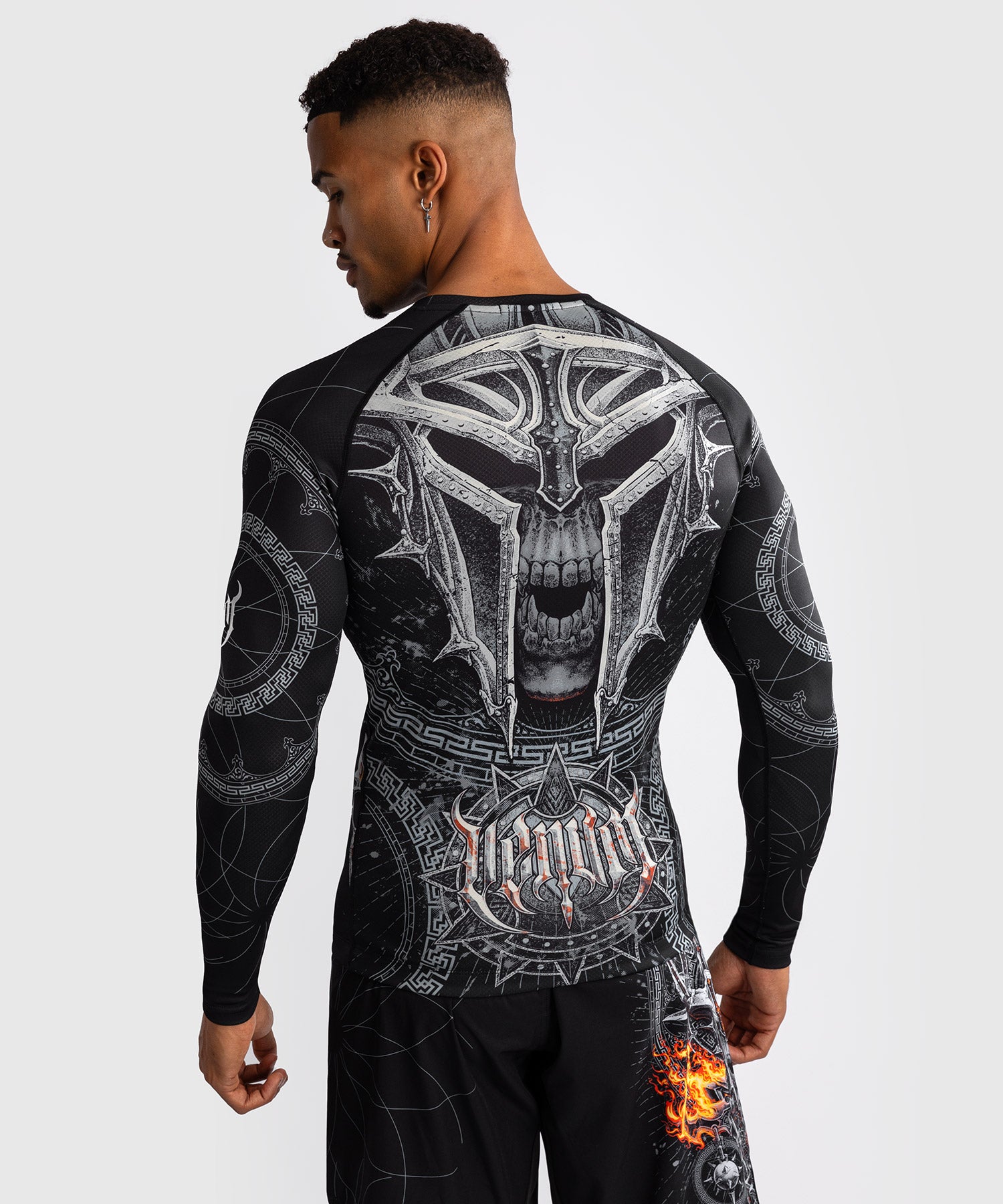 Rashguard à Manches Longues pour Hommes Venum Gladiator 5.0 - Noir/Argent - product-type_T-Shirts de Compression