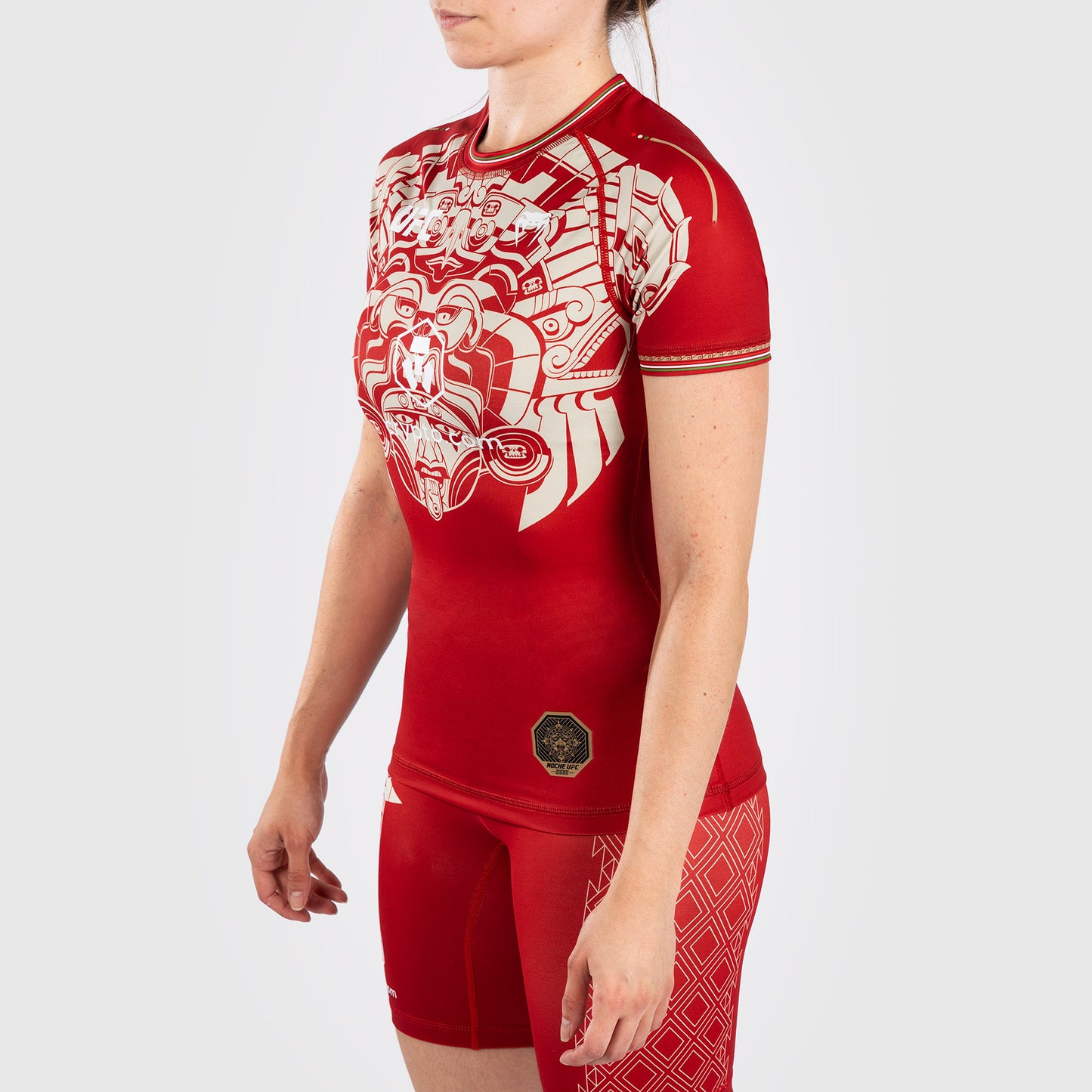 Noche UFC by Venum Authentic Fight Night Rashguard à manches courtes pour femme - Rouge - product-type_T-Shirts de Compression