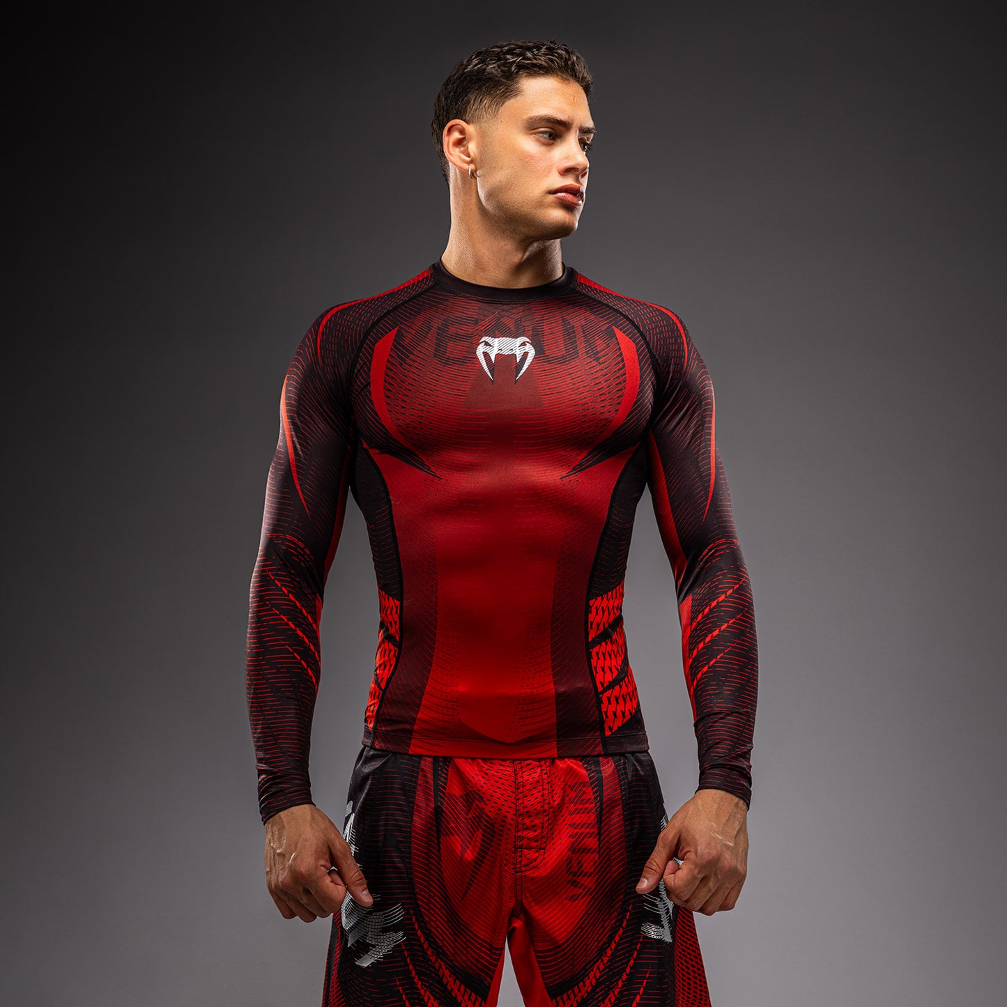 Rashguard à Manches Longues Venum Galactic 3.0 - Rouge/Argent