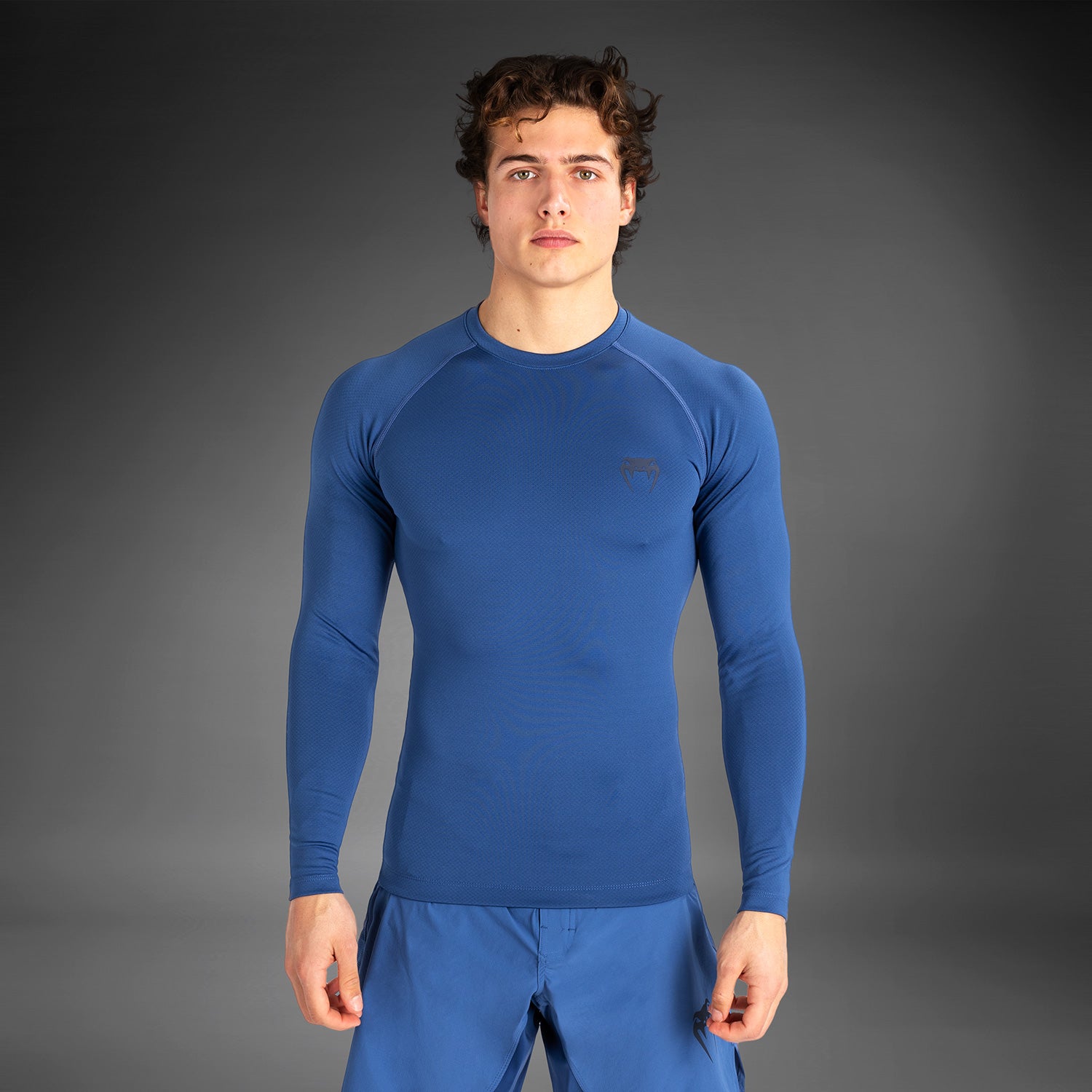Rashguard à manches longues pour hommes Venum Contender - Bleu - product-type_T-Shirts de Compression