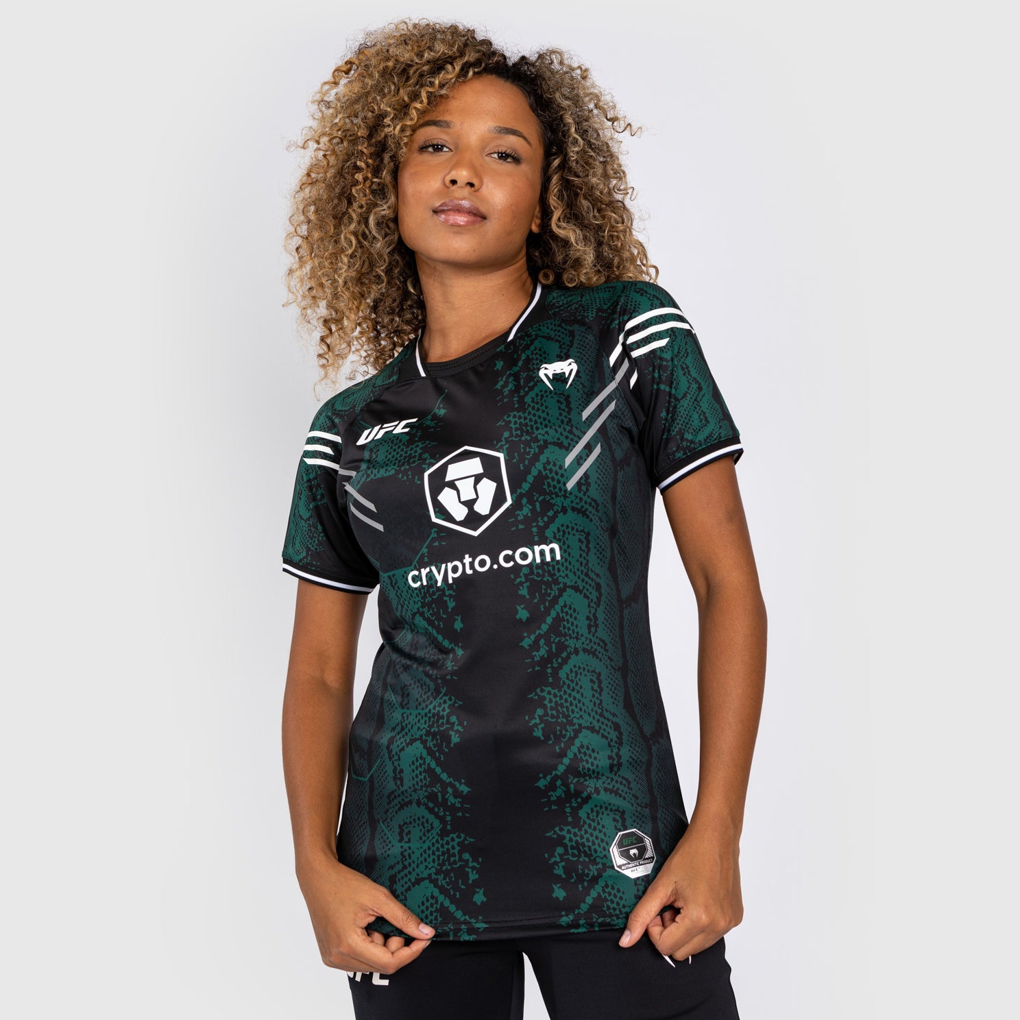 T-shirt Technique Personnalisé pour Femme UFC Adrenaline by Venum Authentic Fight Night - Emerald Edition - Vert/Noir - product-type_T-Shirts Dry Tech