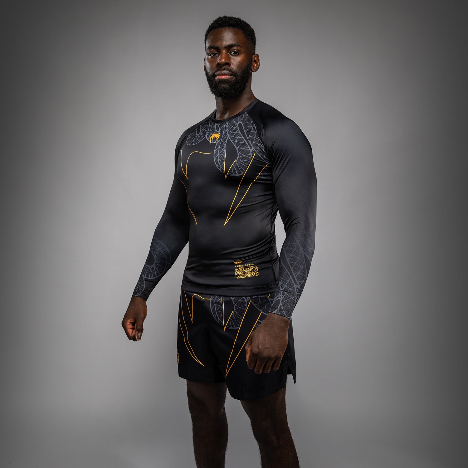 Rashguard Manches Longues Venum Serpenti – Noir/Argent/Or - product-type_T-Shirts de Compression