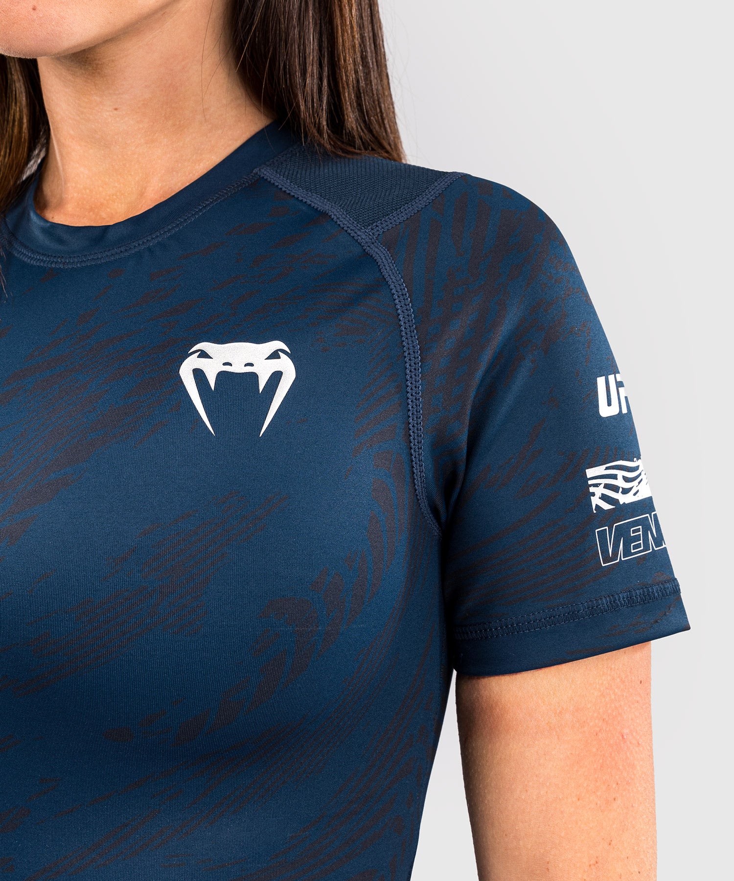 Rashguard Performance à Manches Courtes pour Femmes UFC Fusion by Venum Fight Week - Bleu Océanique - product-type_T-Shirts de Compression