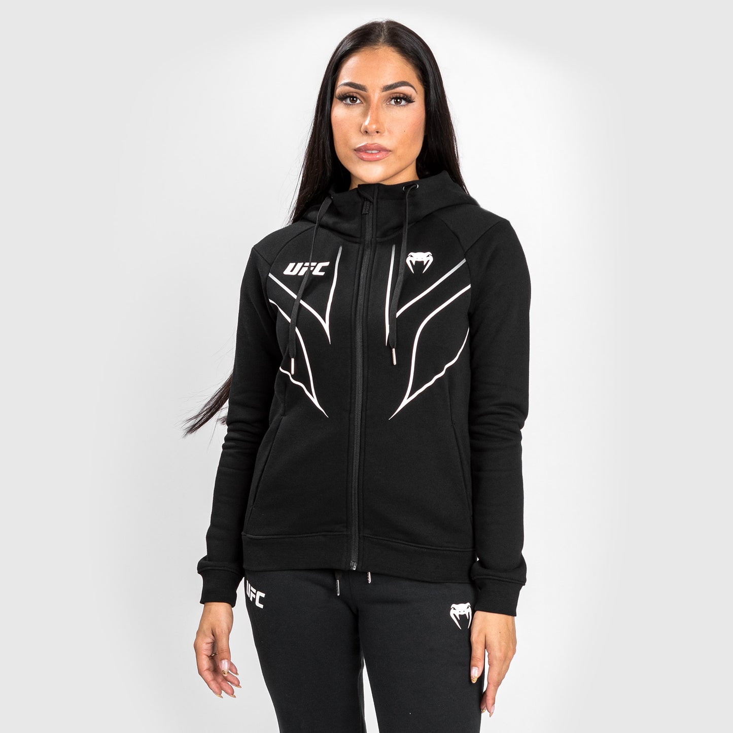 Sweatshirt Zippé Femme UFC Venum Fight Night 2.0 Replica - Noir