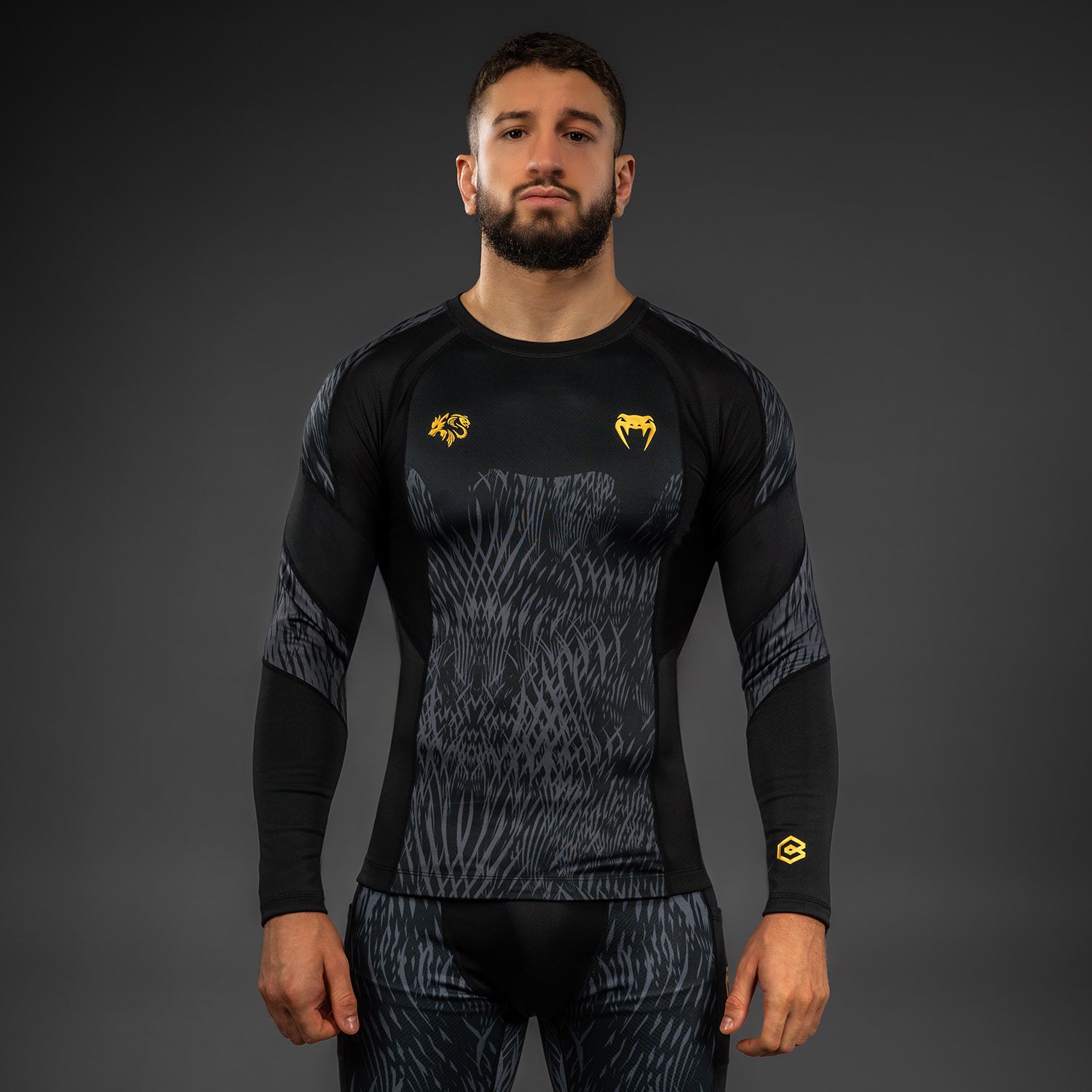 Rashguard à manches longues Venum x Chimaev - Noir/Gris - product-type_T-Shirts de Compression