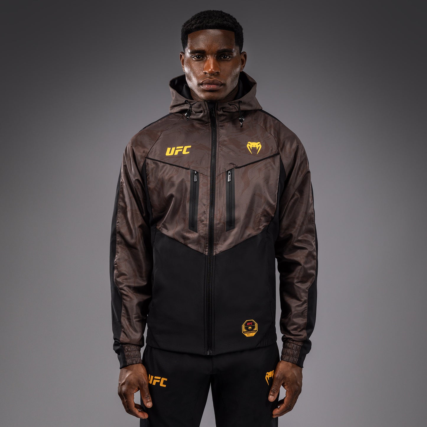 Veste à Capuche Zippé pour Hommes UFC Fusion by Venum Fight Week - Marron Terrestre - product-type_Vestes