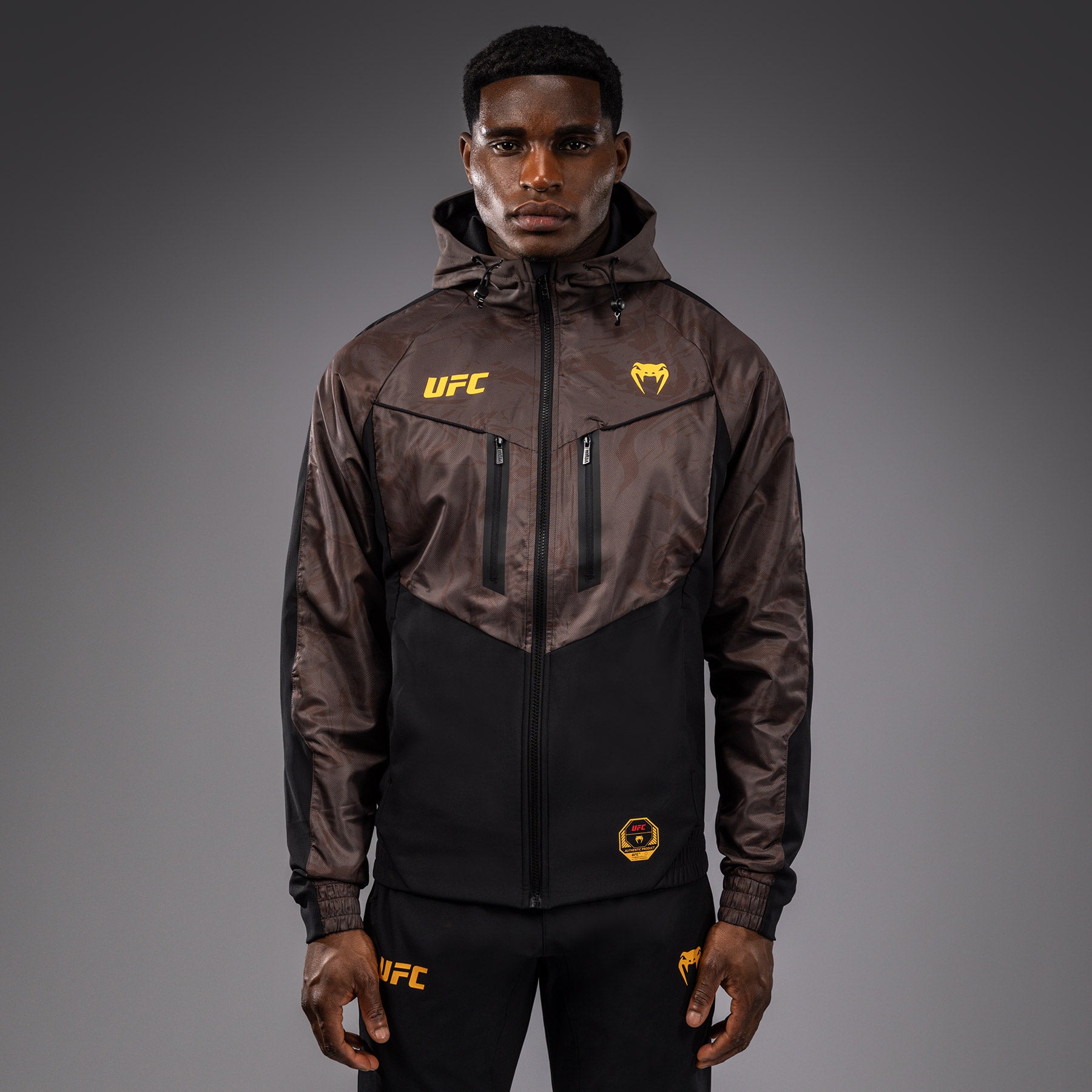 Veste à Capuche Zippé pour Hommes UFC Fusion by Venum Fight Week - Marron Terrestre - product-type_Vestes