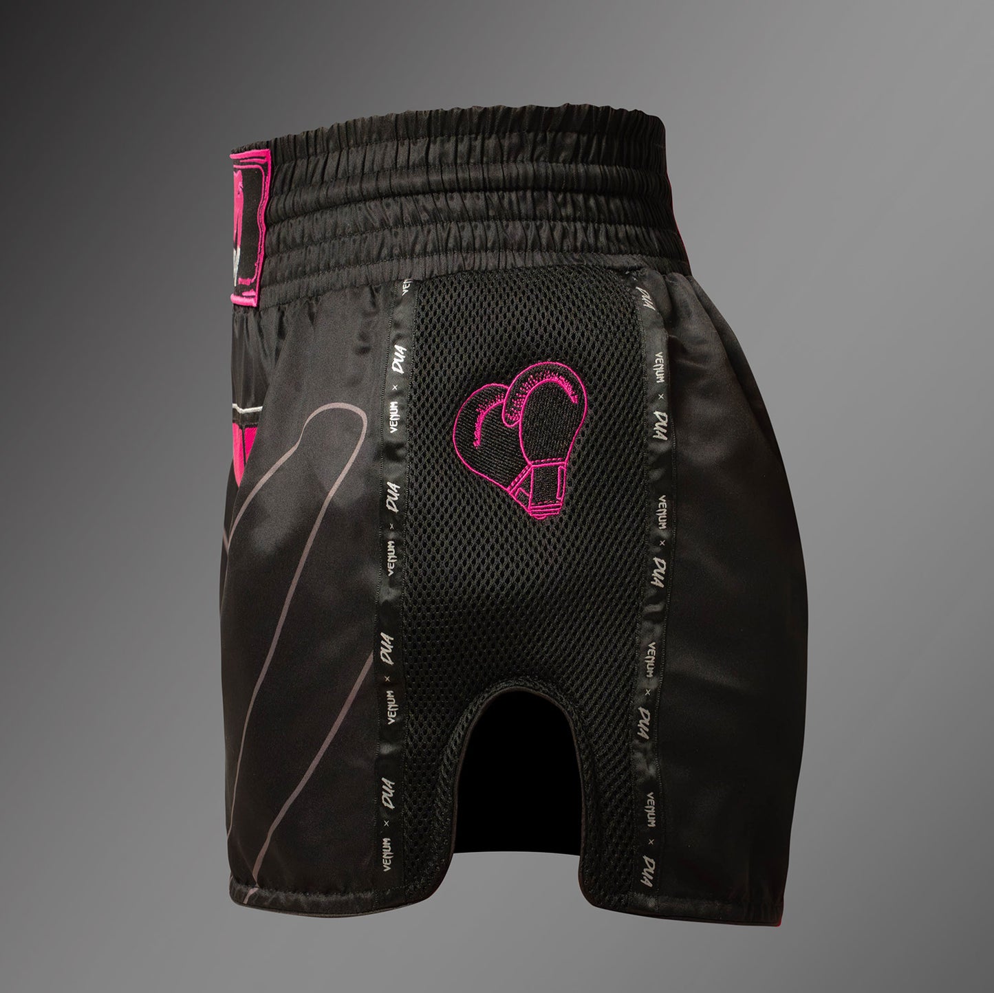 Short de Muay Thai Venum x Dua - Noir/Rose fuchsia