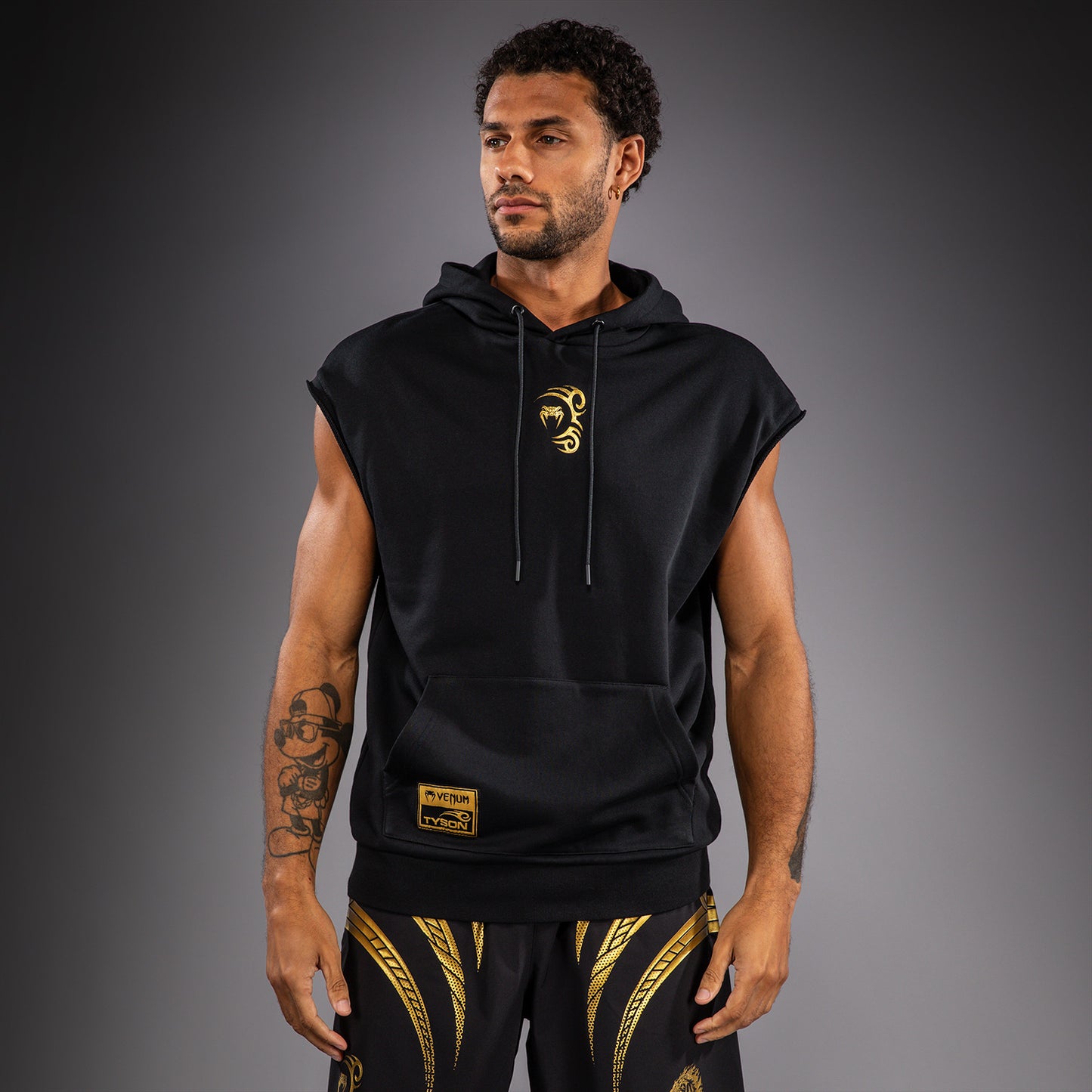 Sweat à capuche Sans Manches Venum x Mike Tyson Tiger - Noir/Or