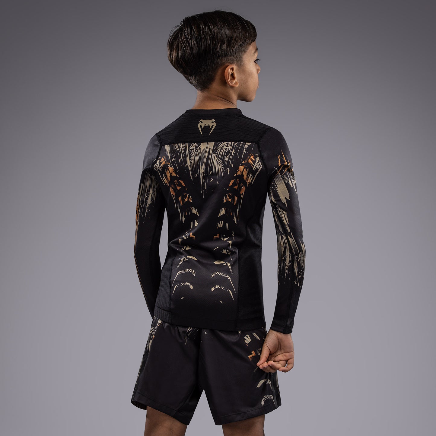 Rashguard à Manches Longues Venum Tiger pour Enfants - Noir/Orange Néon - product-type_T-Shirts de Compression