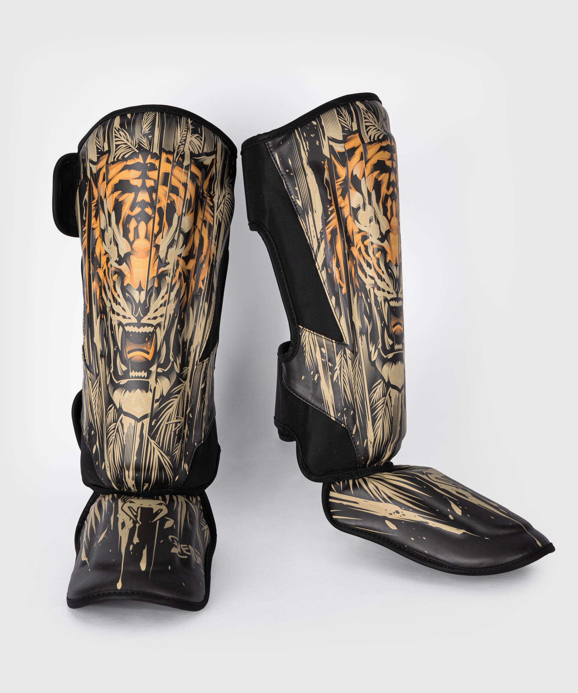 Protège-Tibias Venum Tiger pour Hommes - Noir/Orange Néon - product-type_Protège-tibias