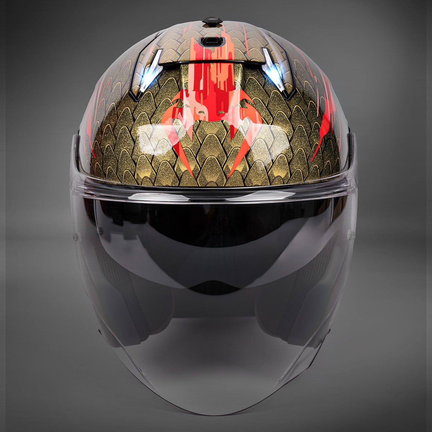 Casque de moto Venum x Shark SKWAL i3 JET - Rouge/Or - product-type_Casque de Moto