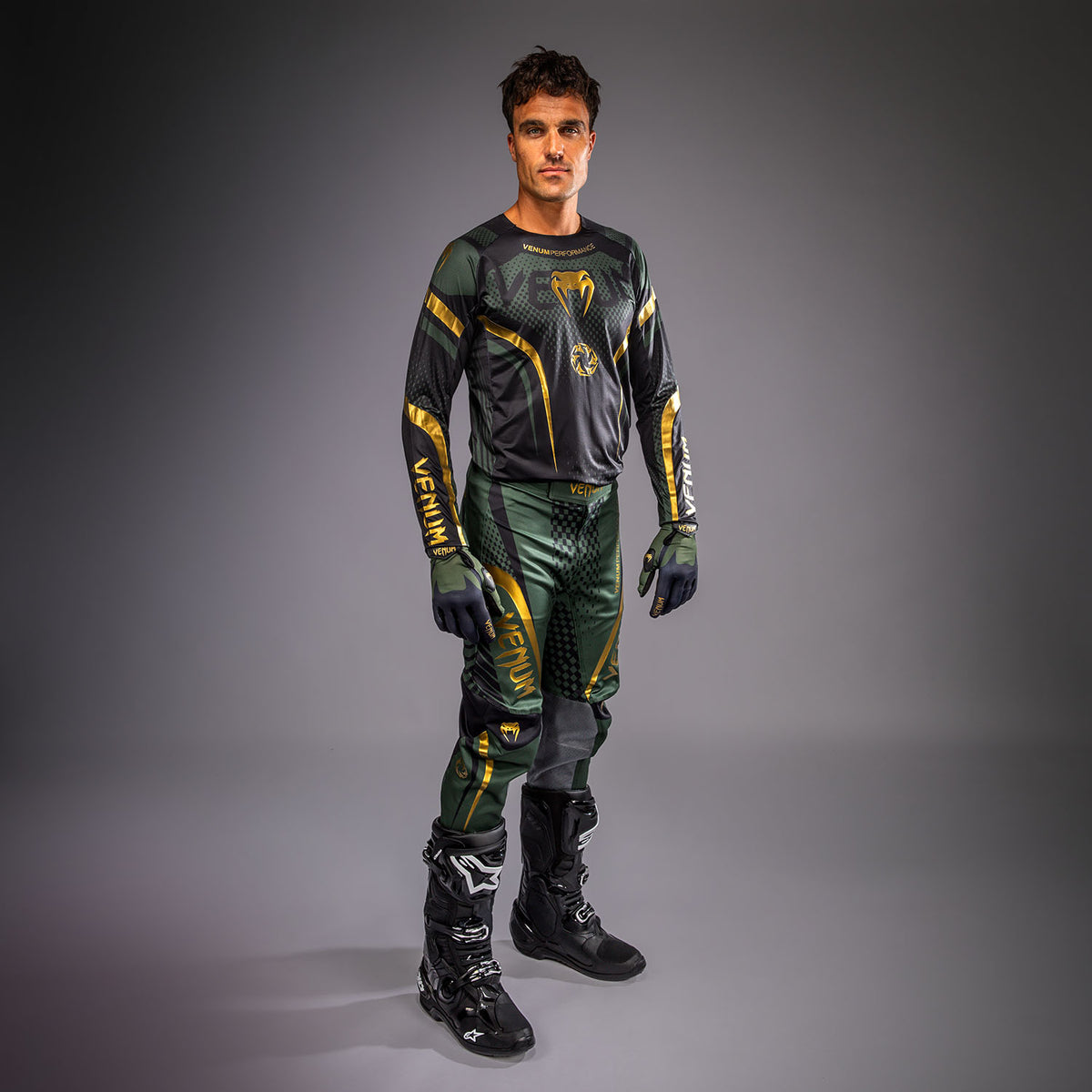 Pantalon de Motorsports Venum MX Challenger - Noir/Vert/Or