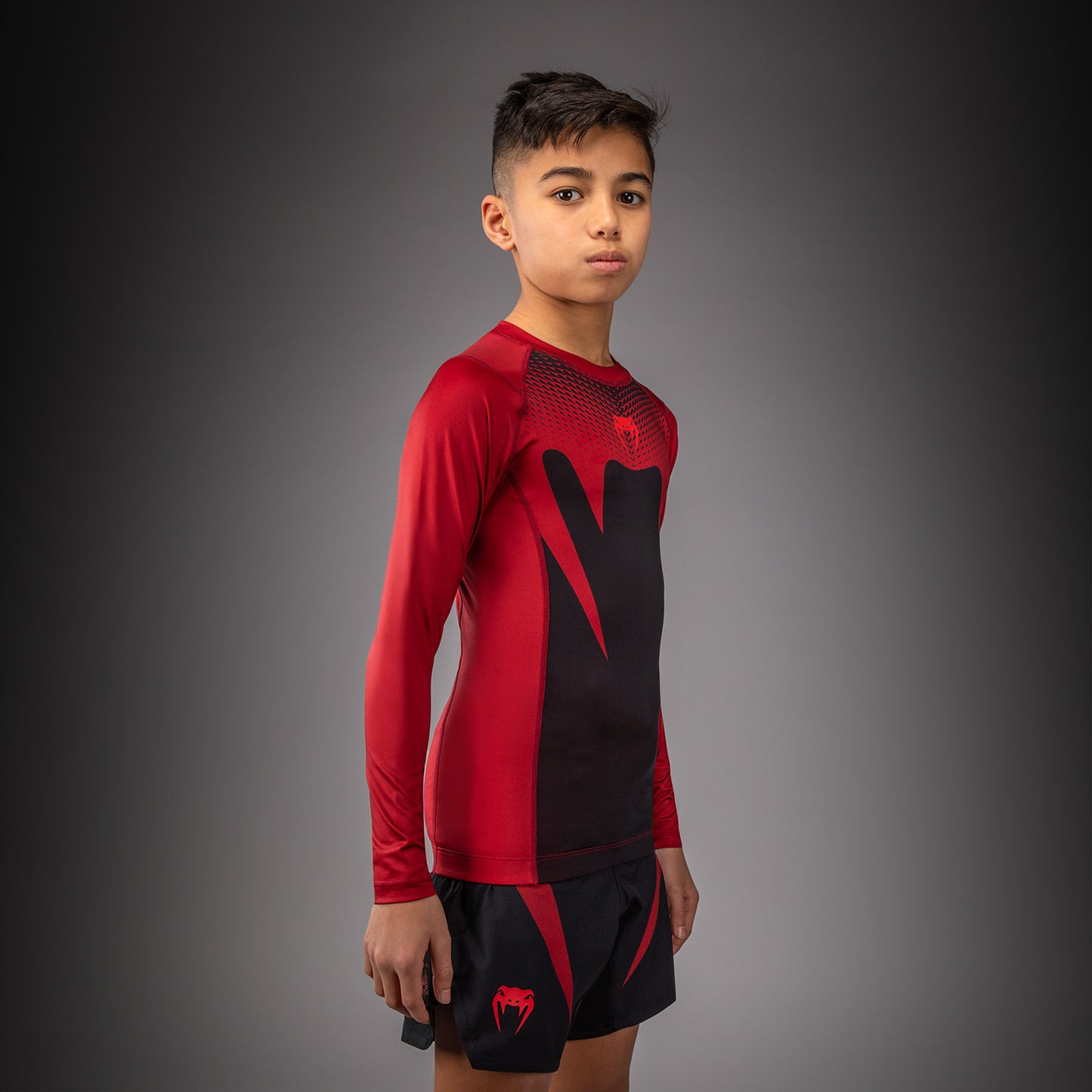 Rashguard à Manches Longues Pour Enfant Venum Attack - Noir/Rouge