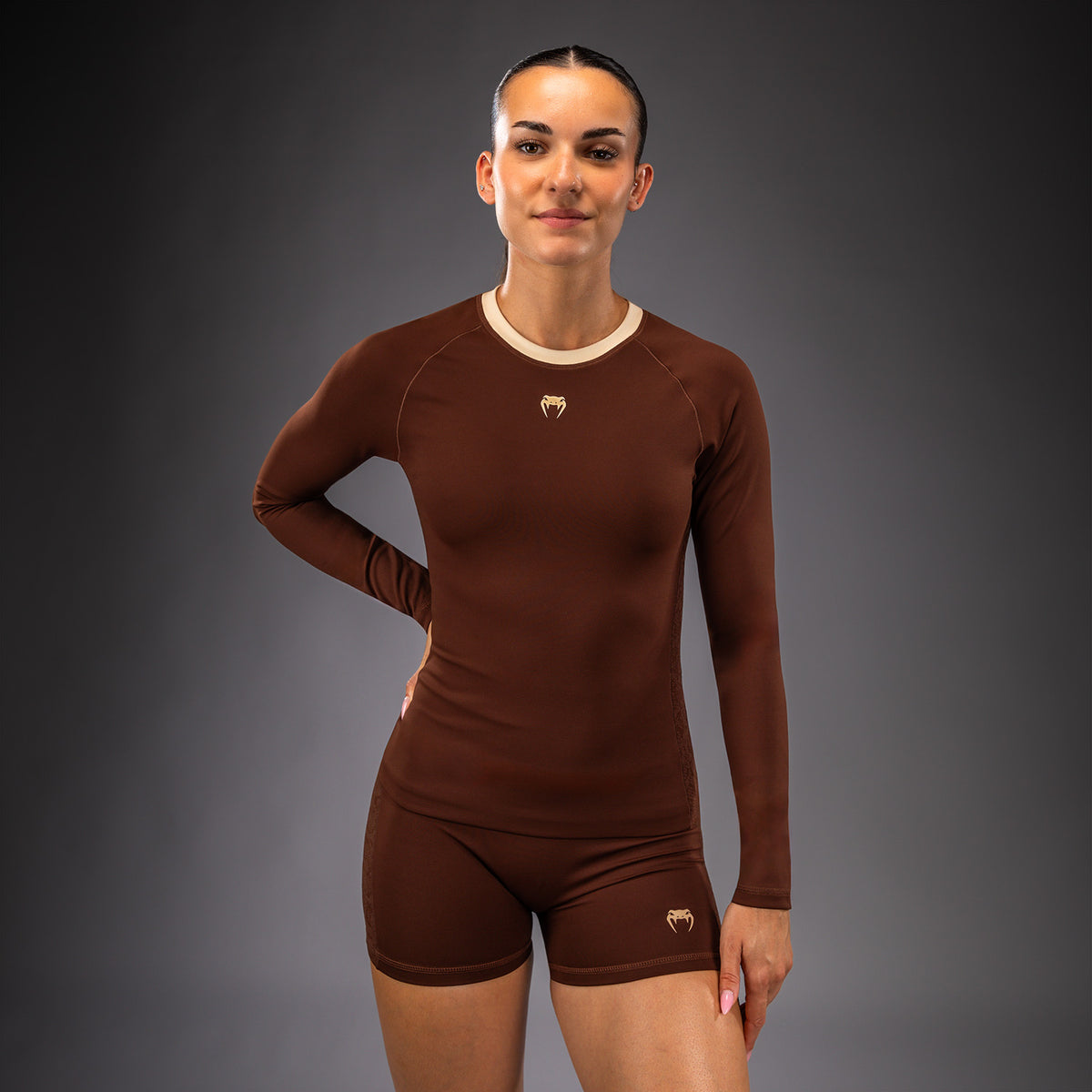 Rashguard manches longues pour Femme Venum Viper - Marron - product-type_T-Shirts de Compression