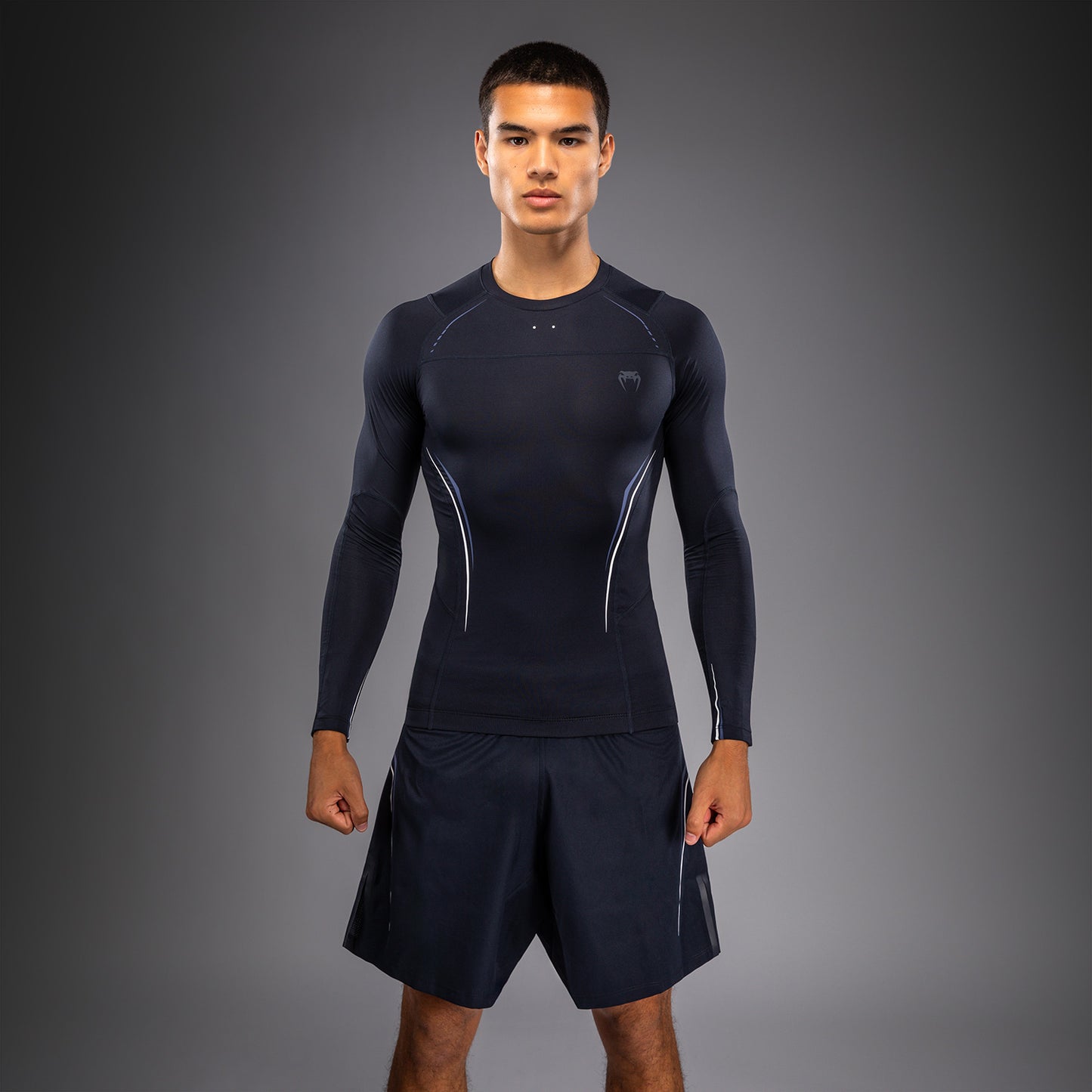 Rashguard à Manches Longues Venum G-Core - Bleu Marine/Blanc