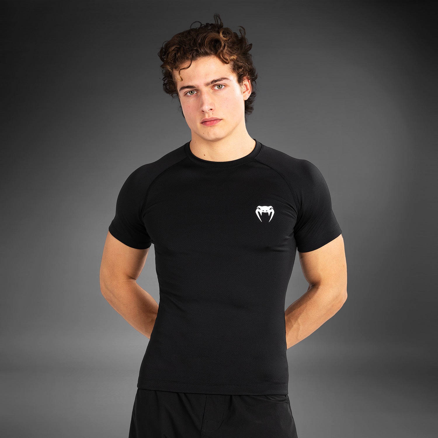 Rashguard à manches courtes pour hommes Venum Contender - Noir/Blanc - product-type_T-Shirts de Compression