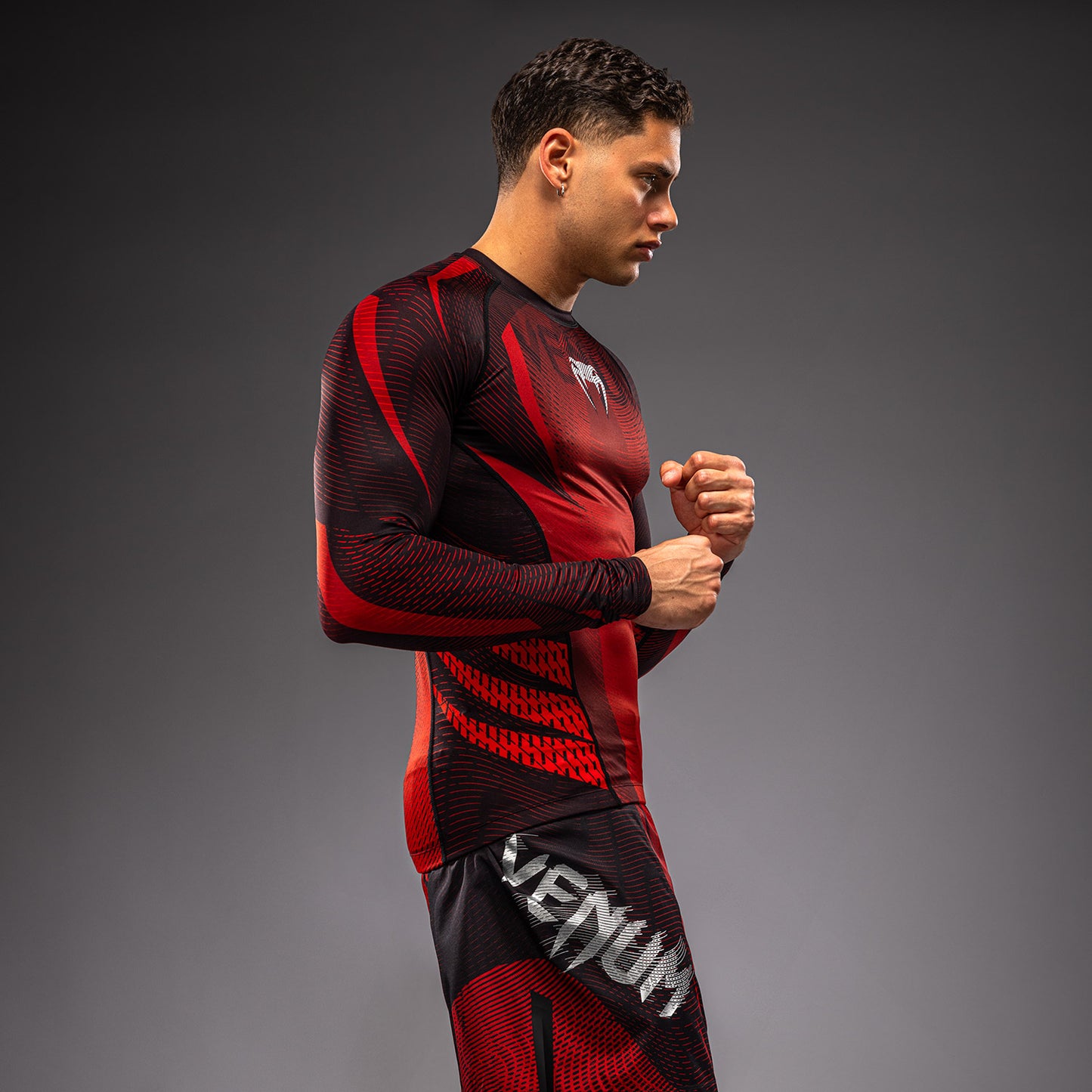 Rashguard à Manches Longues Venum Galactic 3.0 - Rouge/Argent