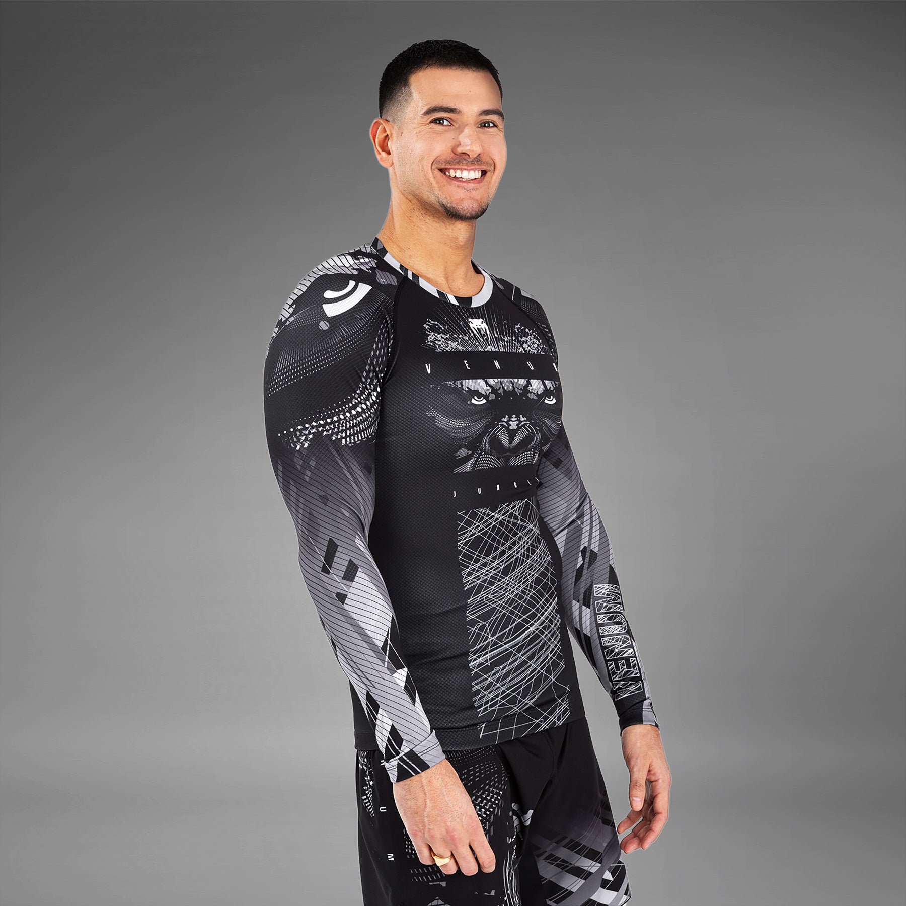 Rashguard Manches Longues Venum Gorilla Jungle - Noir/Blanc - product-type_T-Shirts de Compression
