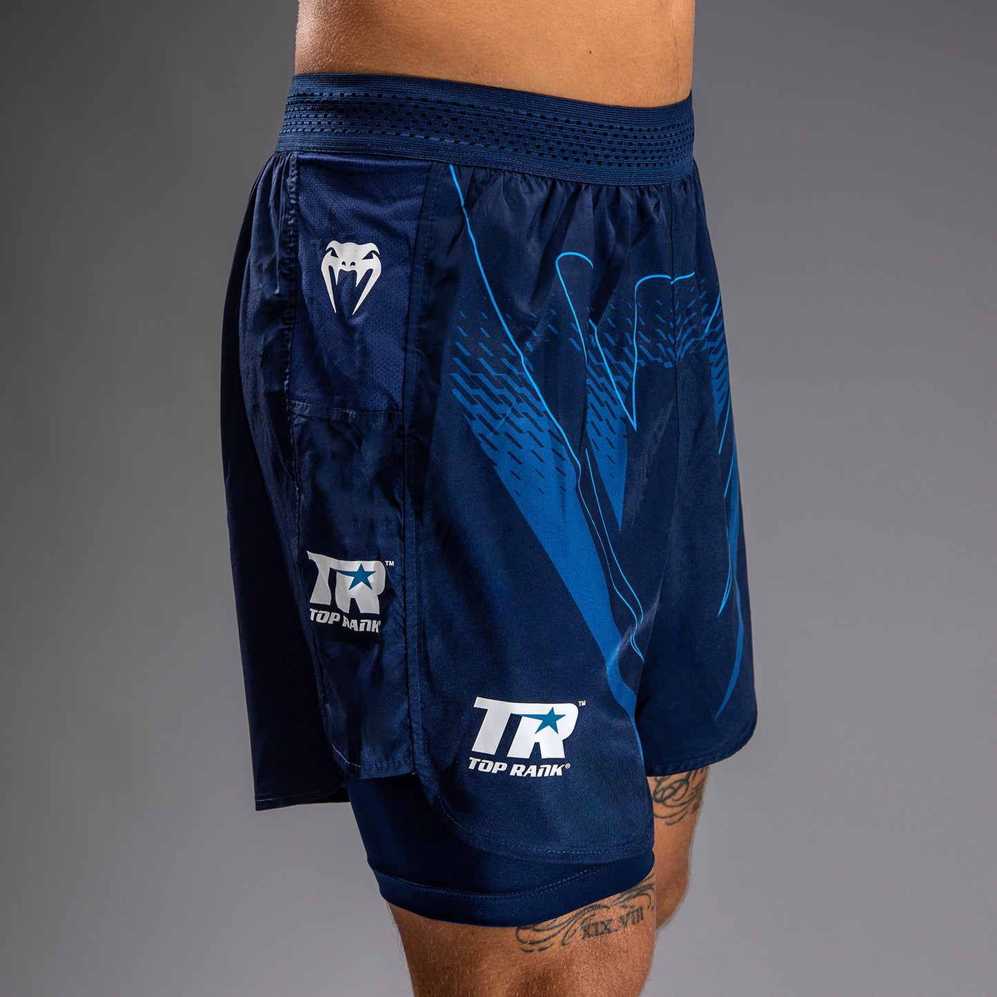 Short d'entraînement Venum x Top Rank Original pour Hommes - Bleu Marine - product-type_Shorts de training