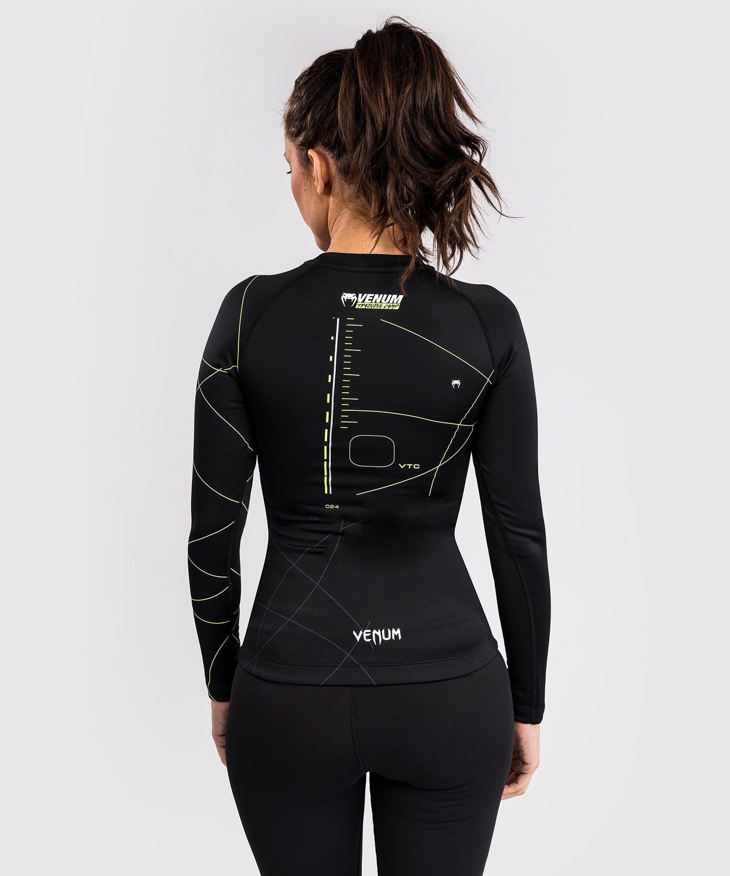 Rashguard Manches Longues Venum Training Camp 4.0 - Noir/Vert Fluo - product-type_T-Shirts de Compression