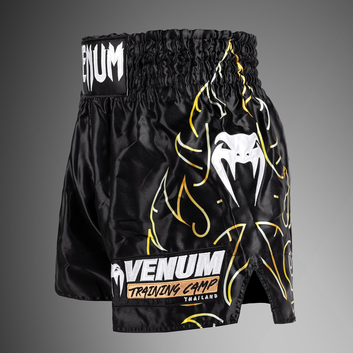 Short de Muay Thai Venum VTC Flames - Noir/Or