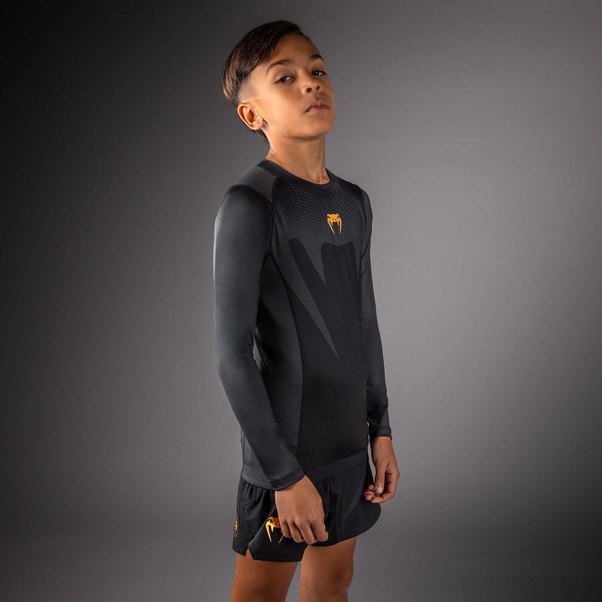 Rashguard manches longues pour Enfant Venum Attack - Noir/Or