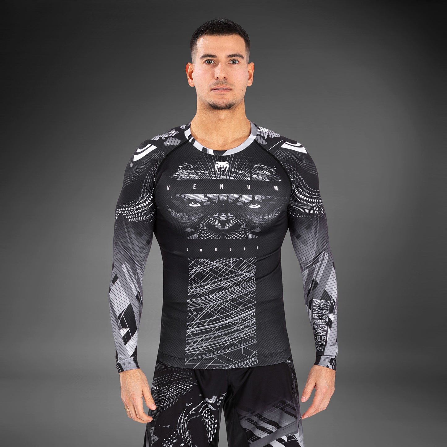 Rashguard Manches Longues Venum Gorilla Jungle - Noir/Blanc - product-type_T-Shirts de Compression