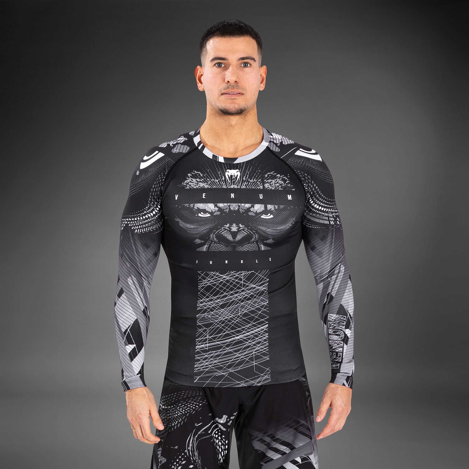 Rashguard Manches Longues Venum Gorilla Jungle - Noir/Blanc - product-type_T-Shirts de Compression